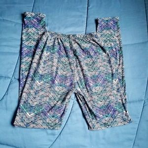 Multi Color Washed tribal print Leggings
